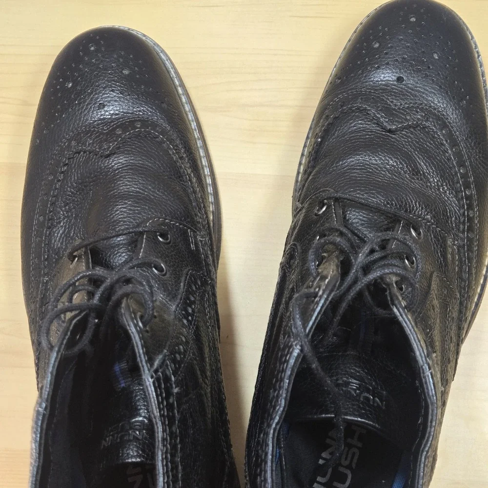 Nunn Bush Men's 10.5M Black Leather Wingtip Brogue Chukka Boots Memory Foam
